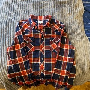 Tecovas Red/Blue Plaid Pearl Snap Shirt